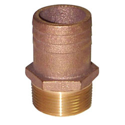 Groco FF-Series Straight Full Flow Pipe to Hose Adapter - 1" NPT to 1-1/4"