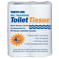 Thetford Aqua-Soft 1-Ply Toilet Tissue