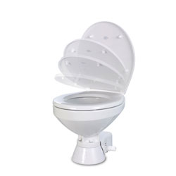 Jabsco Quiet-Flush Electric Toilet, Household Bowl, Std Height  - 24 Volt DC