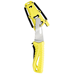 Wichard Fluorescent Offshore Rescue Knife with Fixed Serrated Blade