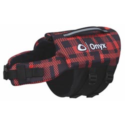 Onyx Neoprene Pet Life Jacket - Red Plaid, X-Large