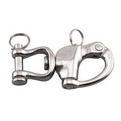 CNBTR 67x39mm Marine 304 Stainless Steel Swivel Jaw Snap Shackle Fixed Bail S-Ring Buckle Set of 5