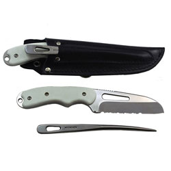 Myerchin Gen-2 Fixed Knife Offshore System -Serrated Blade G10 White Composite