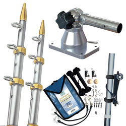 TACO Marine GS-170 Grand Slam Outrigger Kit - Silver / Gold