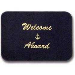 Cape Hatteras Welcome Aboard Mat - Navy / Gold