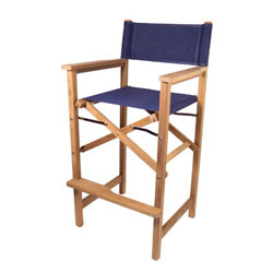SeaTeak Folding Captain's Chair with Fabric Seat and Back