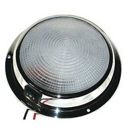 Dr. LED Mars Interior Dome Light w/ Switch Warm White / Red, Chrome, 5.5