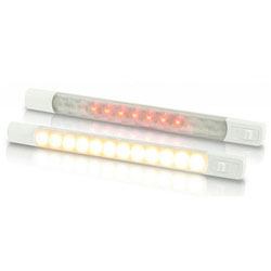 Hella marine Surface Mount Strip Lamp w/ Switch - Int. / Ext. - Red/Warm White