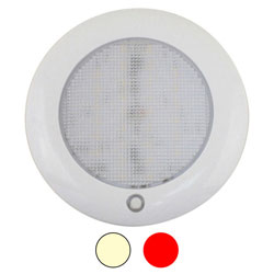 Scandvik Dual-Color Low Profile LED Dome Light - Warm White / Red