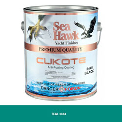 Sea Hawk Cukote Antifouling Bottom Paint - Teal Gallon