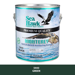 Sea Hawk Monterey Water Based Antifouling Bottom Paint - Green Gallon