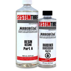 System Three Mirror Coat Bar and Tabletop Coating Resin / Hardener Kit -1.5 Qt