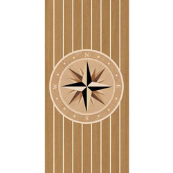NautikFlor Compass Rose Flooring - Natural Teak with White Joints