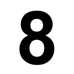 Bernard Vinyl Letters & Numbers- Number 8 / Black