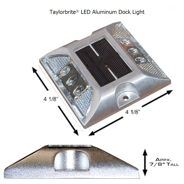 Taylor Made Solar Powered LED Aluminum Dock Light