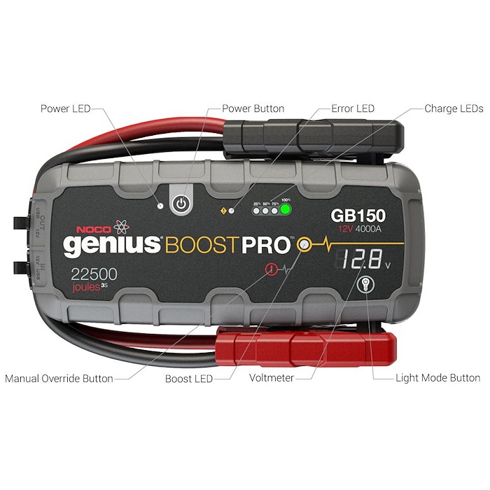 Noco Genius GB150 Boost Plus 3,000 Amp UltraSafe Lithium Jump Starter