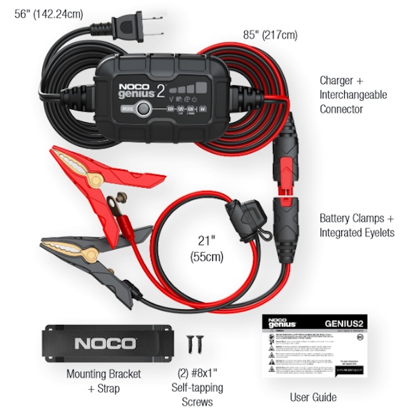 NOCO GENIUS2 2A Smart Battery Charger 