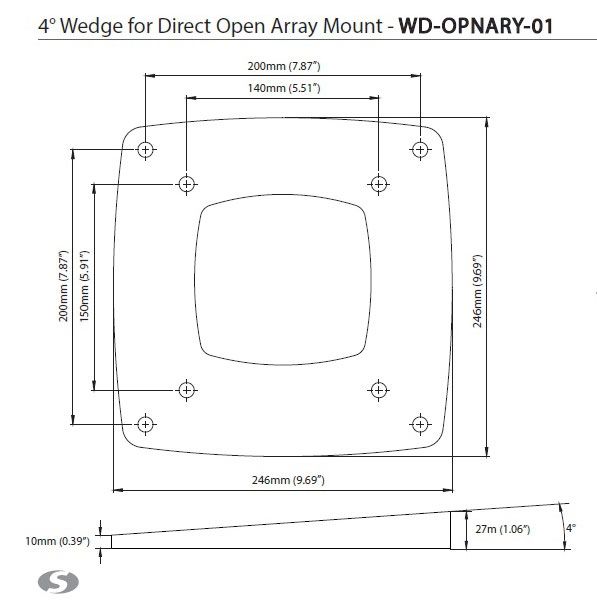 Scanstrut 4° Base Wedge for Open Array