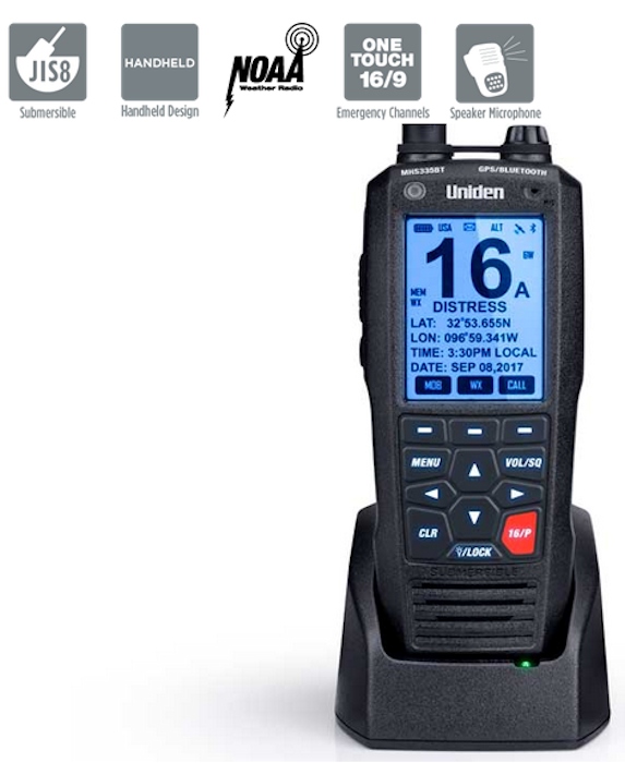 Uniden MHS335BT Handheld VHF Radio w/GPS & Bluetooth