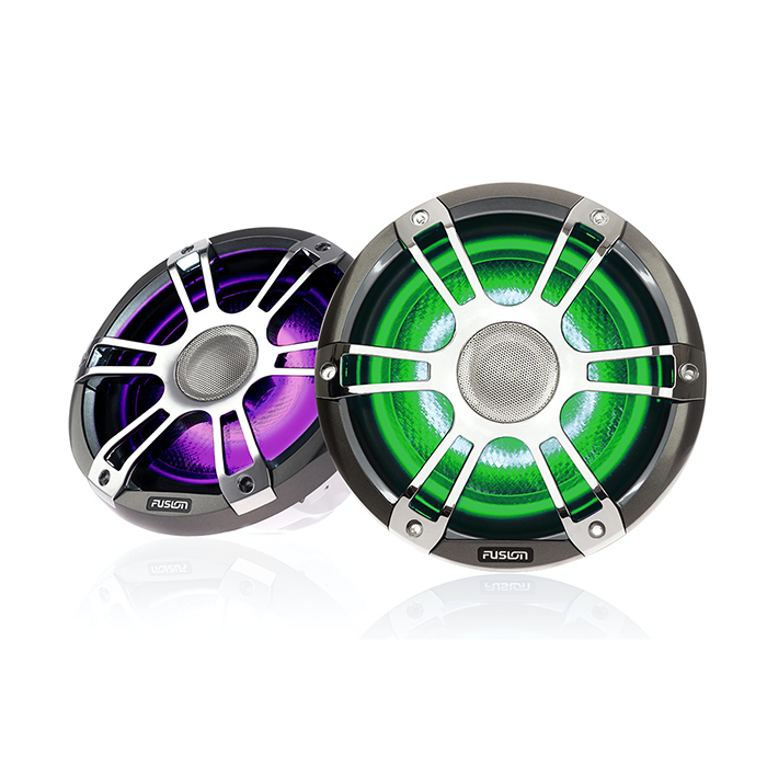 Fusion Coaxial Sports Chrome Marine Speaker with LED