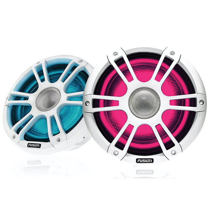 Fusion Coaxial Sports White Marine Speaker with LED