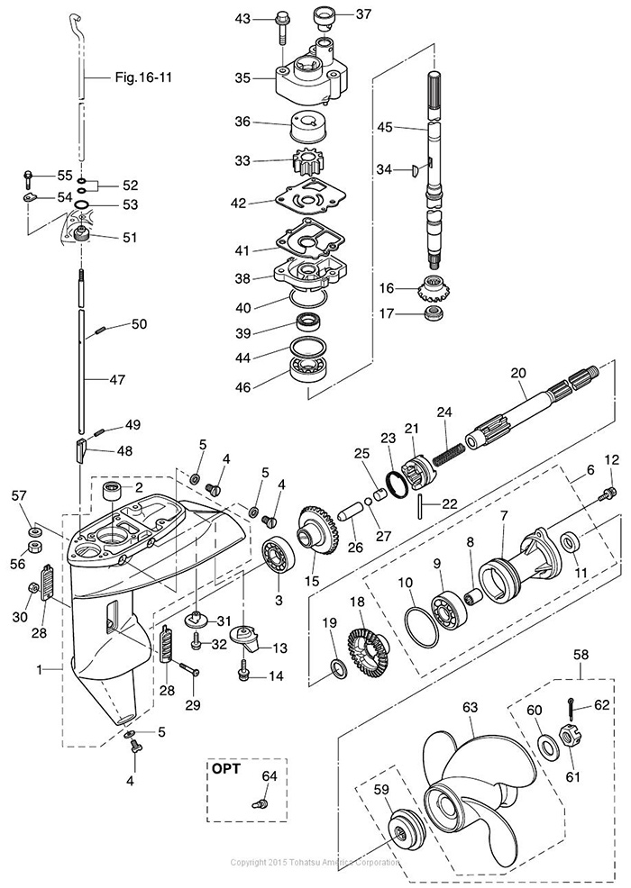 Tohatsu / Nissan OEM Outboard Motor Water Pump Repair Kit (362873221M)