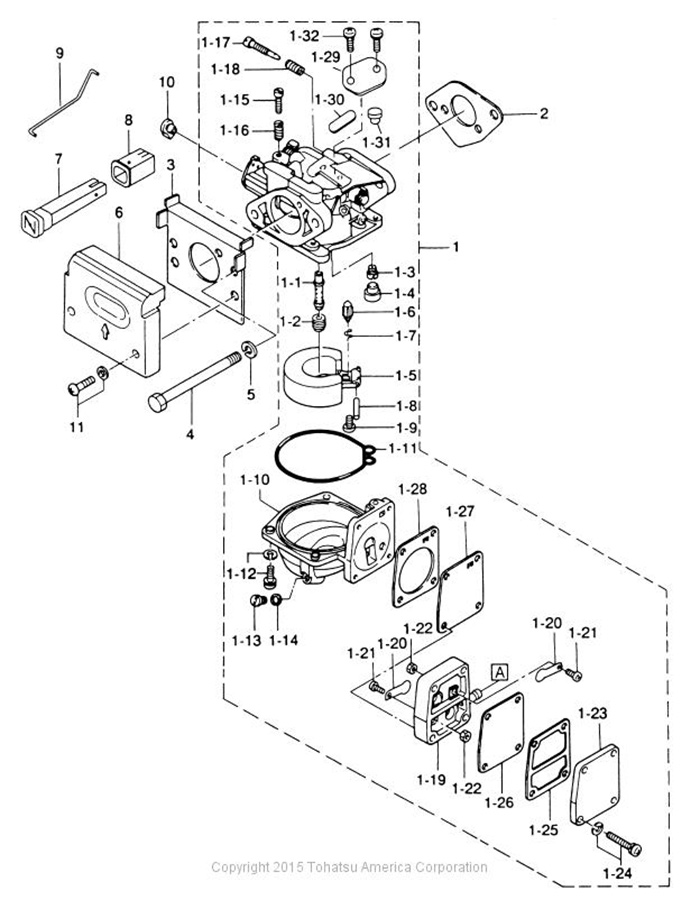 Tohatsu / Nissan OEM Outboard Motor Carburetor Repair Kit (369871221M)