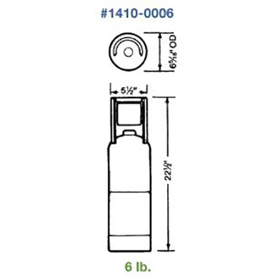 Trident 1410 LPG Propane Gas Cylinder - 6 lbs