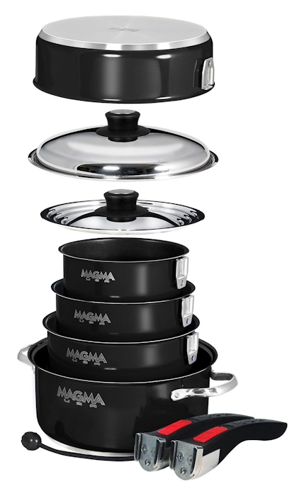 Magma Gourmet Series Stainless Steel Induction Cookware Set - Jet Black