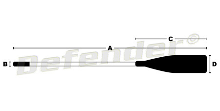 Replacement Aluminum Oar (Black Blade)