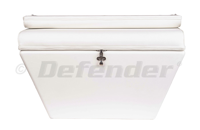 Defender Fiberglass Bench Seat & Folding Backrest - White