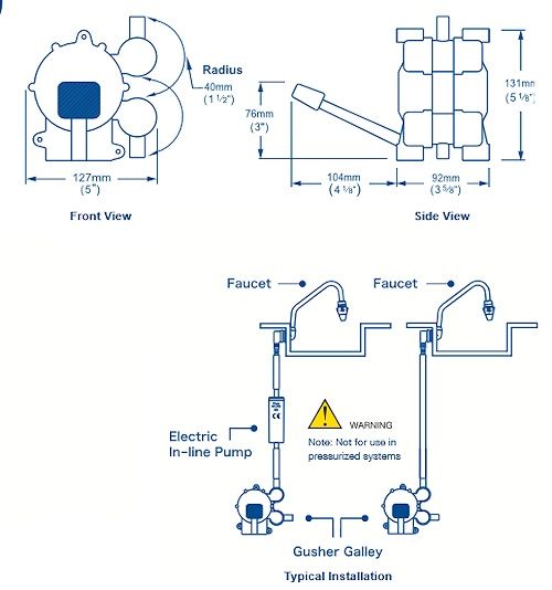 Whale GP0550 Gusher Galley Foot Pump MK III
