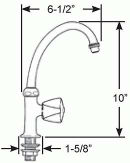 Scandvik Standard Cold Water Tap with J Spout