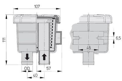 Vetus FTR140 Series Cooling Water Strainer - 1/2