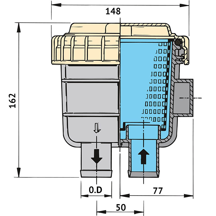 Vetus FTR330 Series Cooling Water Strainer - 3/4