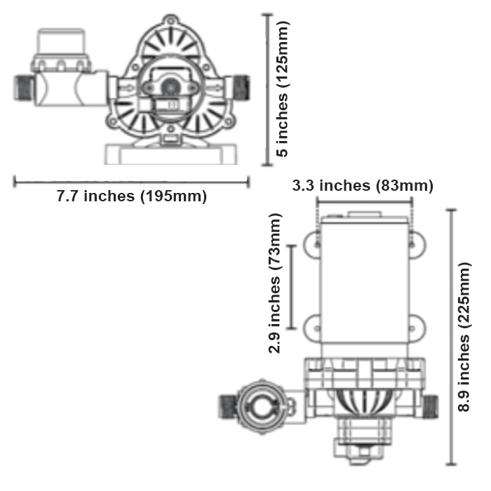 Whale High Pressure Washdown Pump - Elite Kit - 3.5 GPM 12V