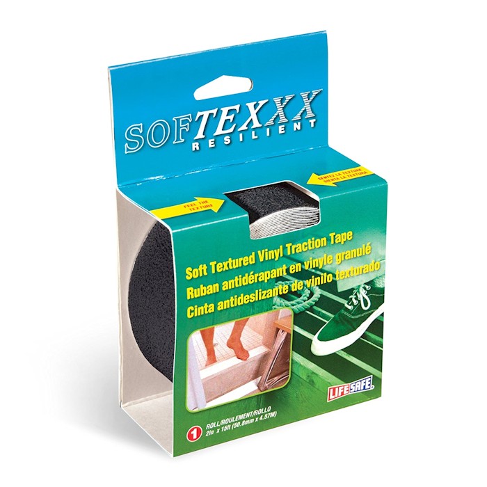 Lifesafe SoftTex Soft Coarse Slip-Resistant Textured Vinyl Tape - Black