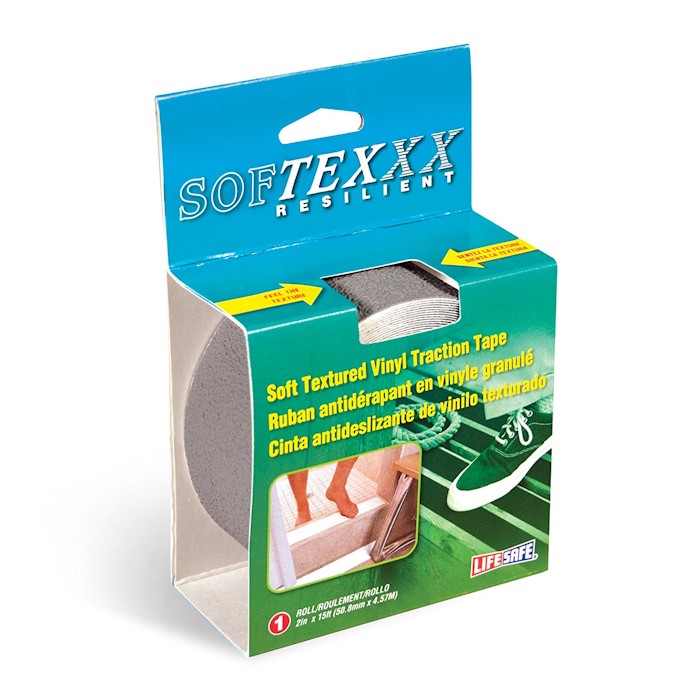 Lifesafe SoftTex Soft Coarse Slip-Resistant Textured Vinyl Tape - Gray