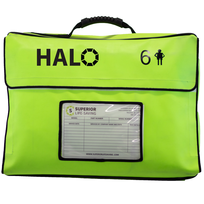 Superior Life-Saving Equipment Halo Compact Life Raft - 4 Person w/ Valise