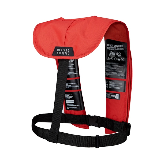 Mustang MIT 70 Inflatable PFD / Life Jacket - Manual, Red