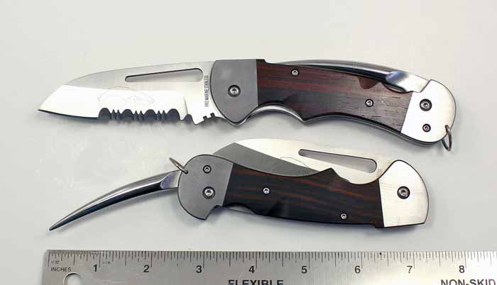 Myerchin Gen 2 Folding Crew Knife - Serrated Blade Maple Wood