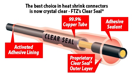 BSP Clear Seal Butt Splice Heat Shrink Terminals - 16-14 AWG