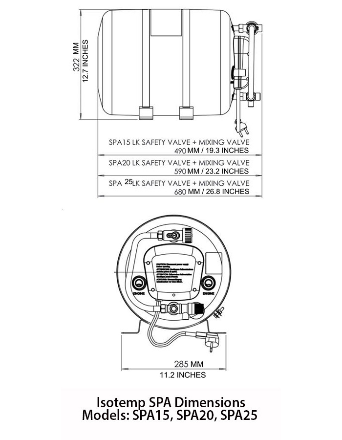 Isotemp SPA 15 Marine Water Heater - 4 Gallon, 230 Volt AC