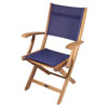 SeaTeak Bimini Folding Teak Chair with Fabric Seat and Back