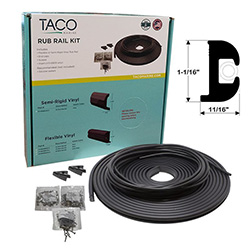 taco marine v11-0809 flexible vinyl rub rail kit -50 ft