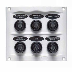 BEP 900 Compact Series 6 Way Spray Proof Switch Panel - Fused