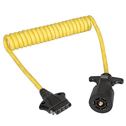Wesbar Vehicle to Trailer Harness Adapter - Coiled (7 Way to 5 Flat)