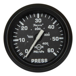 Faria Euro Black Water Pressure Gauge Kit