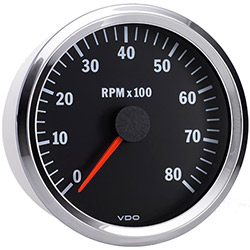 VDO Marine Vision Chrome 8000 RPM Tachometer