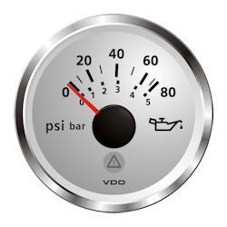 VDO Marine Viewline Sterling Oil Pressure Gauge & Sender Kit (A2C53406053-K1)